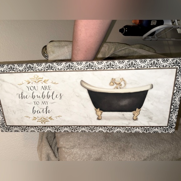 “you are the bubbles to my bath” bathroom wall art canvas & matching And sign - Picture 8 of 9